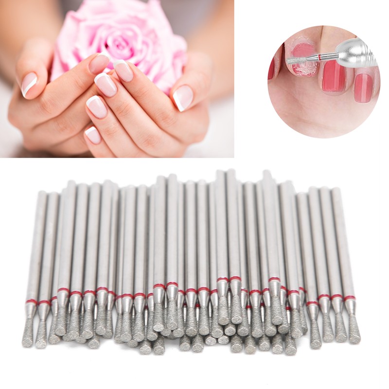 50pcs Inverted Cone Shape Nail Polishing Grinding Head Nail Art