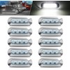 ALFU 10PCS White DC12V-24V 4 LED Side Marker Indicator Lights