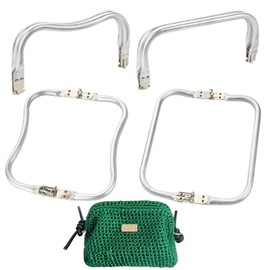 BOFUNX 2 Pieces Bag Closure Frame Aluminium Kiss Clasp Purse Clutch Bag Purse Handles Frame Bag Hanger for Sewing 2 Size 2 Shapes