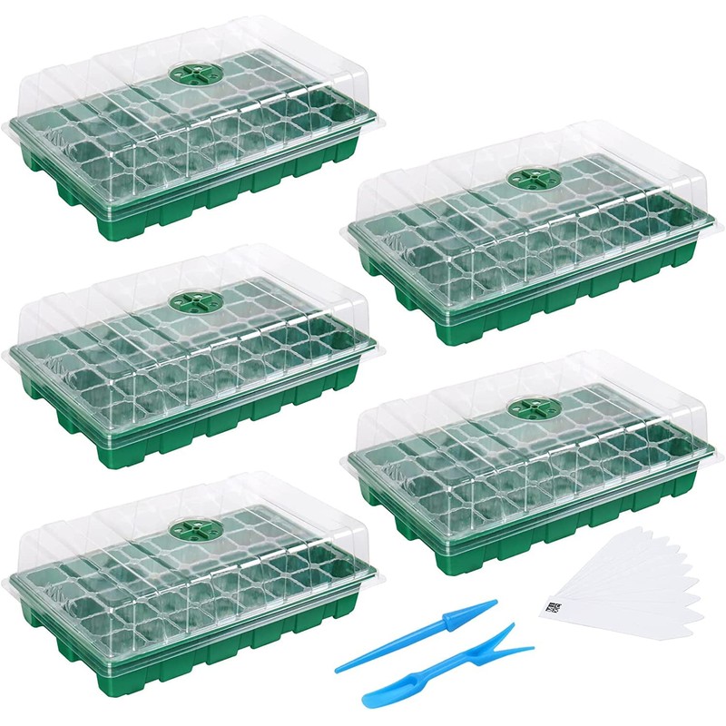 MIXC Seedling Trays Seed Starter Tray, 5-Pack Mini Propagator Plant