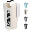 Maxsilan 125L X-Large Laundry Basket Bag, Collapsible Tall Hamper, Beige