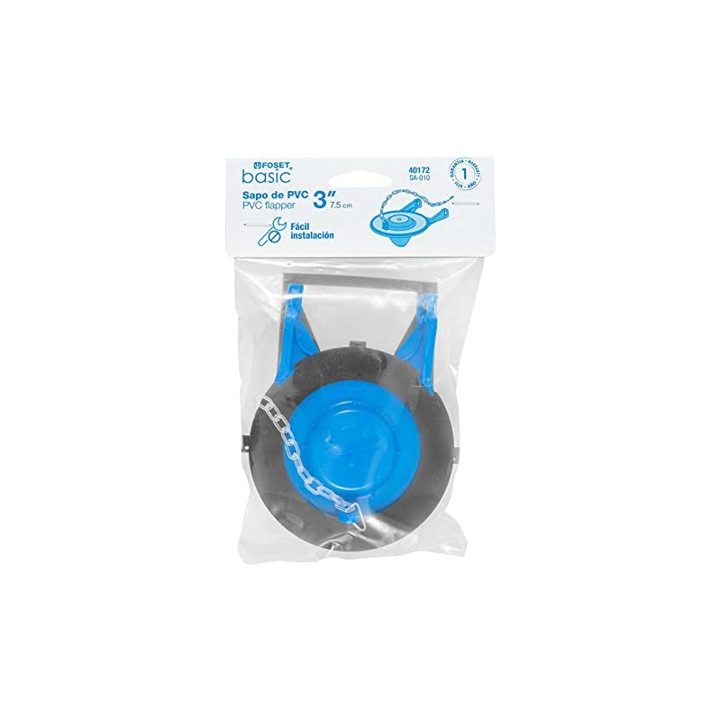 Foset SA-010 Sapo de 3" de PVC para WC, azul,