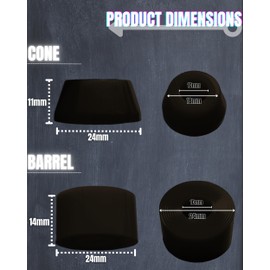 WalnutSkate Skateboard Bush Rubber 80a/85a/90a/95a/99a Pivot Cup [Domestic Brand] Truck Bush Rubber Pivot Bushing Soft Medium Hard Cruiser Long Skateboard Surf Skate (HARD 99a BLACK)