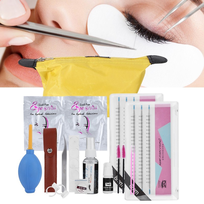 Eyelashes Grafting Tool Set Eyelash Extension Glue Tweezer False Eyelash