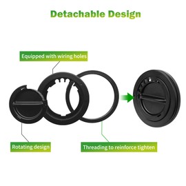 Toxirium Adjustable Cable Pass 3inch Hole Grommet Wire Organizer for Reptile Terrariums Up to Works for 8mm Thickness Board- Keep Your Tank Tidy and Organized-1 Piece