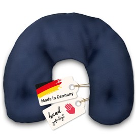 ASIGO® Neck Pillow with Cherry Stones - Navy Blue | Cherry Stone Pillow and Neck Pillow in One | Heat Cushion for Shoulder and Neck | 35 x 38 cm | Made in Germany | Navy Blue | Neck Warmer