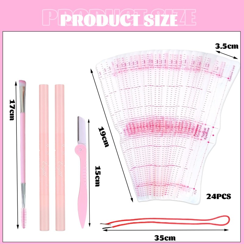 24 Pieces Eyebrow Stencils Women's Set, Reusable Eyebrow Stencils, Eyebrow