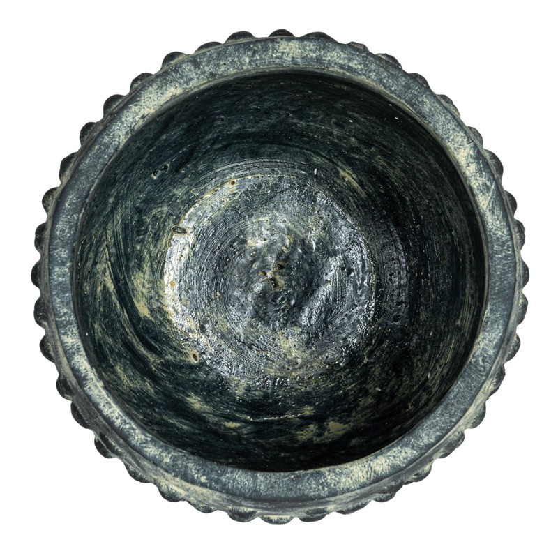 Creative Co-Op Distressed Terra Cotta Hobnail Planter, Black