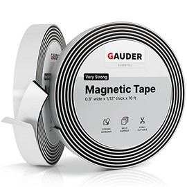GAUDER Magnetic Tape Extremely Self Adhesive (0.8 Inch x 10 Feet) | Magnetic Strips | Magnet Roll