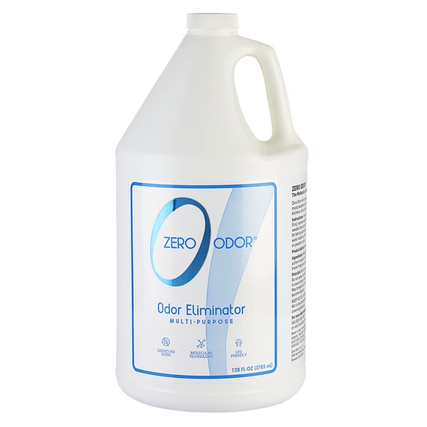 Zero Odor – Multi-Purpose Odor Eliminator - Eliminate Air & Surface Odor – Patented Technology Best for Bathroom, Kitchen, Fabrics, Closet- Smell Great Again, 128oz Refill
