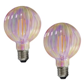 FANNIS Vintage LED Edison Bulb G30 G95 6W Dimmable LED Filament Light Colorful Shell Pumpkin Shape Bulb E26 550-600LM Equivalent to 60W Suitable for Bedroom, Dining Room, Bar, Cafe.