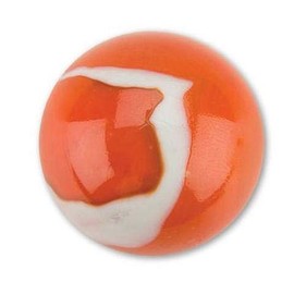 Big Game Toys~1X Carrot Mammoth Marble 1 5/8" (42mm) w/Display Stand Glass Ball Large Huge Orange White Shooter Swirl …