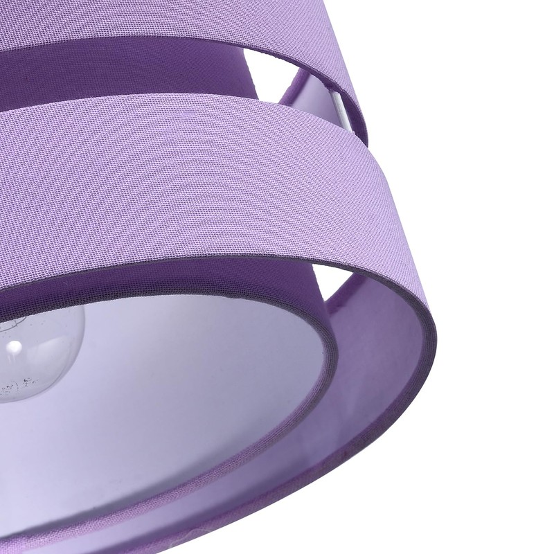 Contemporary Quality Lilac Linen Fabric Triple Tier Ceiling Pendant Light