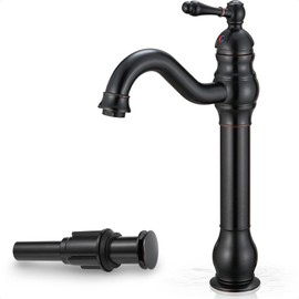 HOIGY Oil Rubbed Bronze Bathroom Faucet 1 Hole, Brass Tall Bathroom Faucet Single Handle, 360 Degree Swivel Bath Faucet, Vessel Sink Faucet Bathroom Faucets with Pop-up Drain & Aerator for Farmhouse