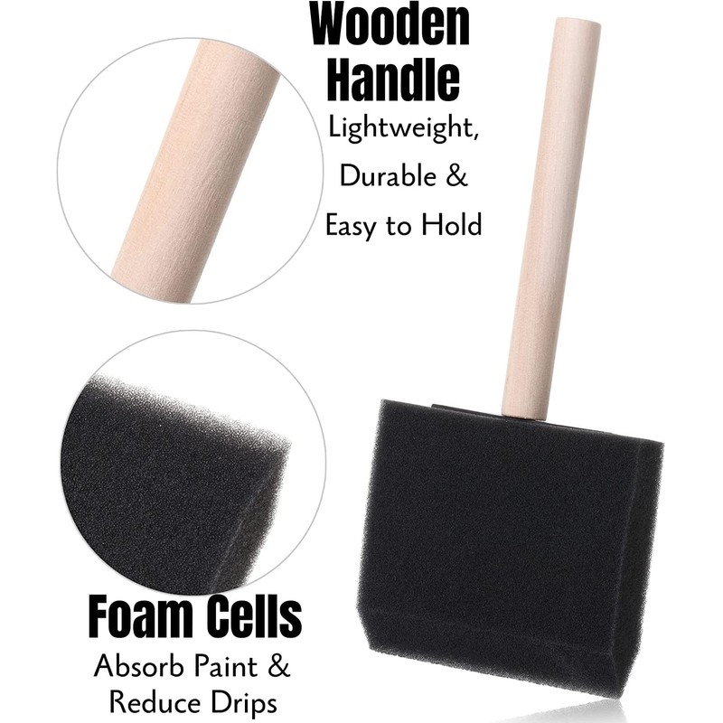 10 X 3" Painting Foam Brush Foam Brush Black Sponge
