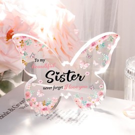 Sister Gifts, Birthday, Mothers Day, Christmas, Best Friend and Bestie, Beautiful Butterfly-Shaped Keepsake, Cute Gifts from Sister Brother