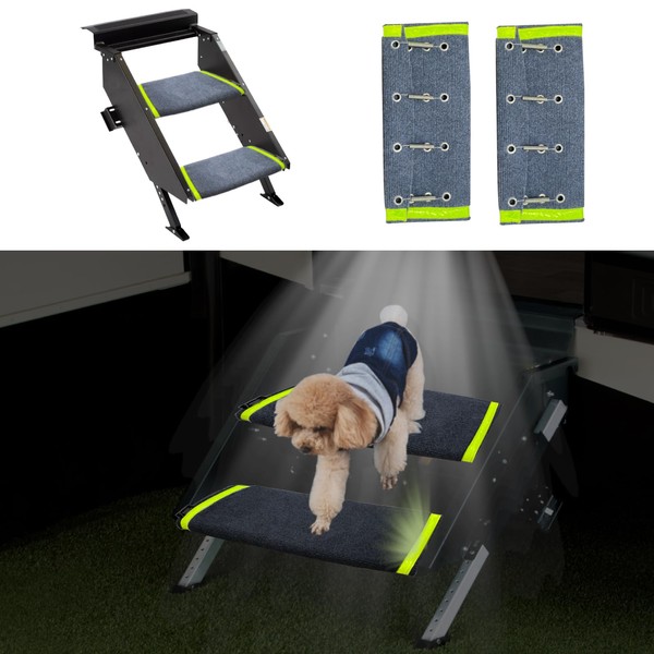 Mifami RV Step Covers Non-Slip Trailer Step Rug with Glow