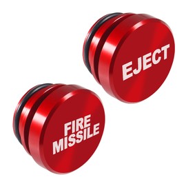 ALMOCN 2PCS Aluminum Dustproof Plug Billet Button Plugs, Standard 12-Volt Replacement Accessories, Car Novelty Button Lighter Anodized Aluminum Car Decoration Fits Most Automotive Vehicles (Style A)