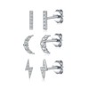 Silver Stud Earrings for Women, 3 Pairs Silver Small Stud