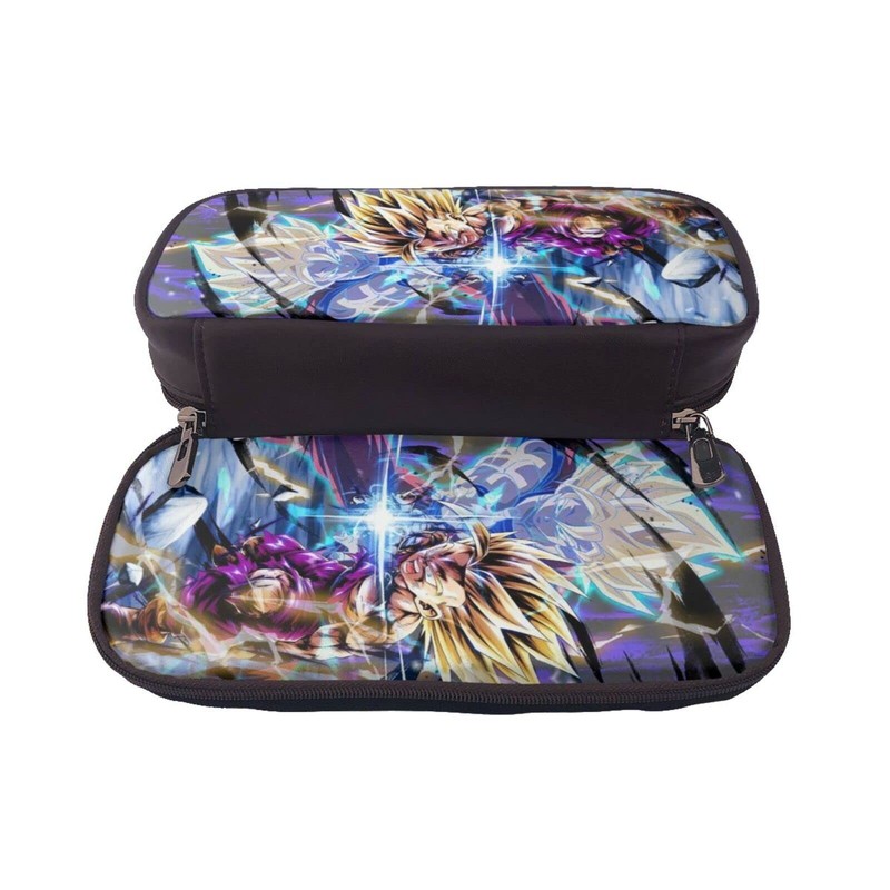 Doragonboru Pen Case, Large Capacity, Pencil Case, Multi-functional, Stylish, Leather,