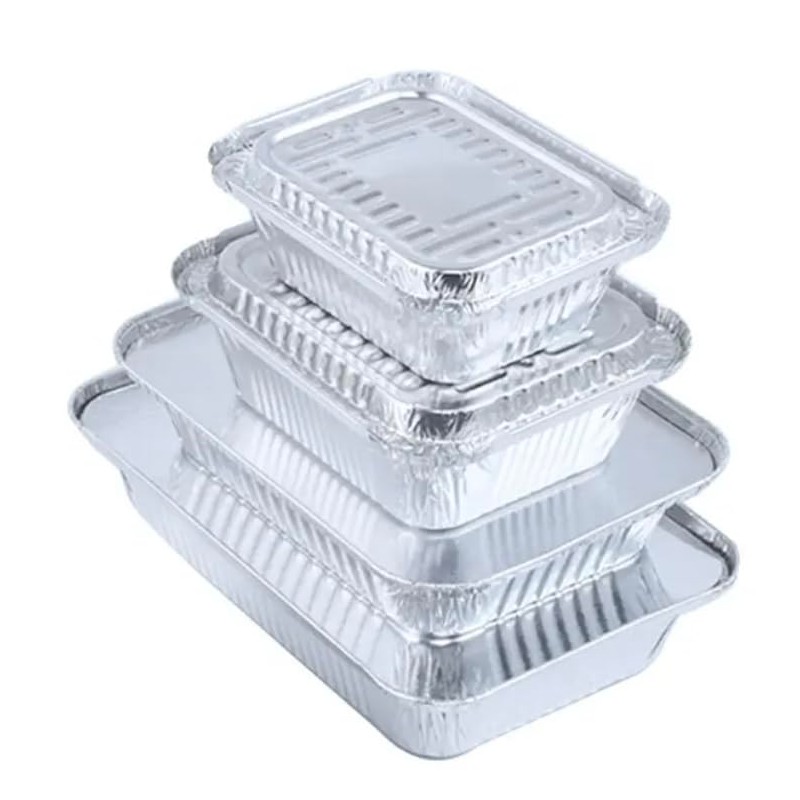 HAYCH 50 Large Aluminium Disposable Reusable Foil Food Container with