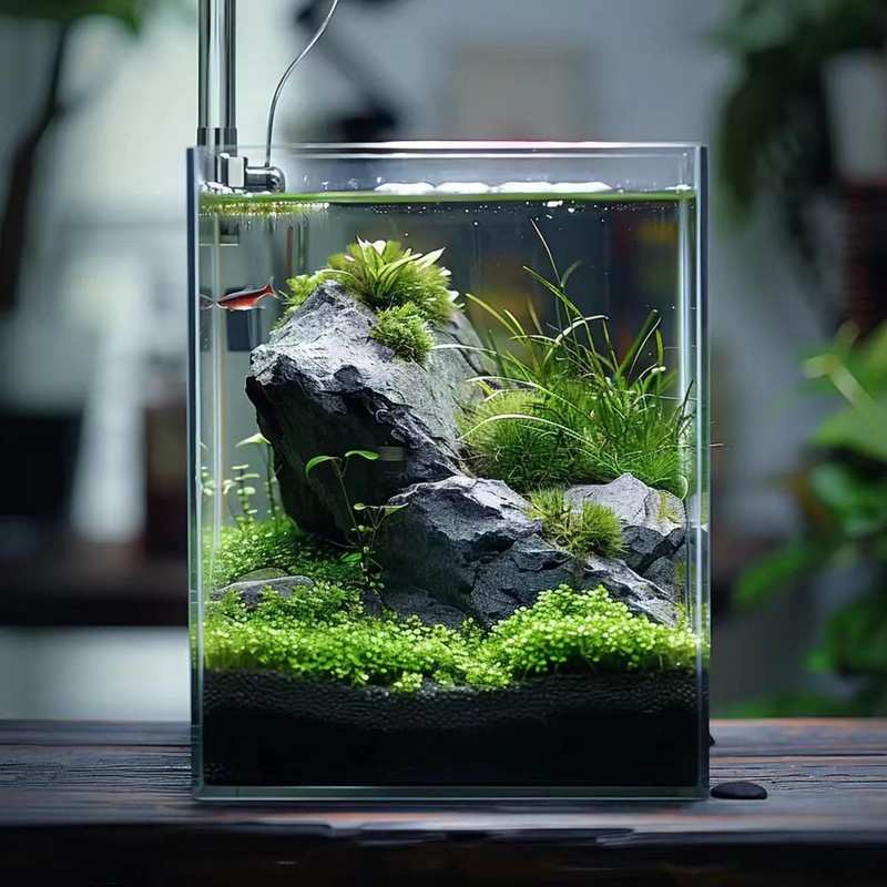 Vimvins 3 Gallon Glass Fish Tank, Easy to Maintain Small