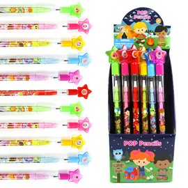 TINYMILLS 24 Pcs Camping Multi Point Stackable Push Pencil Assortment with Eraser for Carnival Prize Goodie Bag Stuffers Party Favors Boy Scouts Girl Scouts