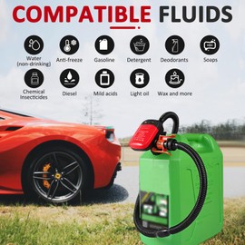 Fuel Transfer Pump, Automatic Portable AA Battery Gas Pump Easy & Durable Fuel Pump Leak Prevention (Auto Stop) Liquid Transfer Pump Diesel Fuel Can for Cars, Lawn Mowers, Boats
