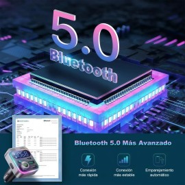 Transmisor Fm Bluetooth 5.3 Para Coche Con Adaptador Pd 48w