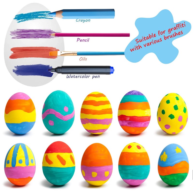 KEELYY 25 x Easter Eggs Plastic White, Easter Eggs for