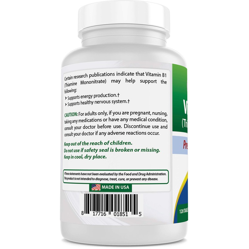 Best Naturals Vitamin B1 as Thiamine Mononitrate 100 mg 120