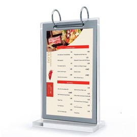 A4 Acrylic Sign Holder Vertical Table Card Flip Display 6 Pages-12 Sides,T Double Sided Flyer Frame with Base,Card Display for Picture Paper Card Store Menu Retail Show Fair (8.25x11.75 inch)