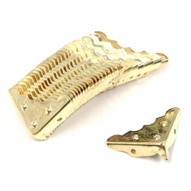 Tulead Golden Corner Protectors 1.26-Inch Corner Bracket Box Corner Guard Protector Furniture Decorative Corner Guard Pack of 24 with Mounting Screws