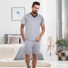 Velmitten 2 Sets Men's V Neck Pajamas Summer Pjs Set