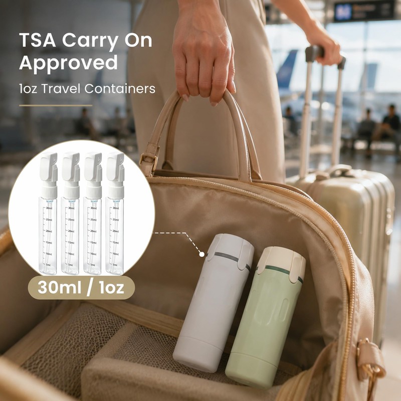 4 in 1 Travel Dispenser Bottle, 2Pack Travel Pump Bottle