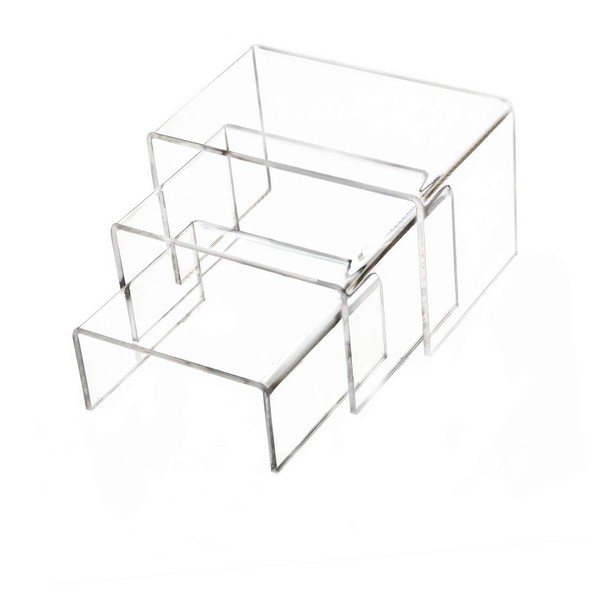 Clear Acrylic Display Risers, Showcase Shelf for Jewelry,Figures, Buffets and