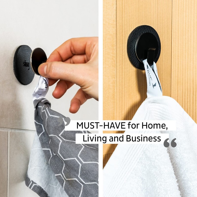 Silwy® Magnetic Hook "Clever" Black with Metal Nano Gel Pad