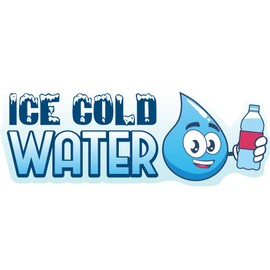ICE Cold Water 12" Concession Decal Sign cart Trailer Stand Sticker Equipment