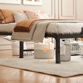 FUIOBYVV California King Bed Frame 18 Inch Tall 3500 lbs Heavy Duty Metal Platform Bed Frame California King Size No Box Spring Needed/Noise Free/Non-Slip