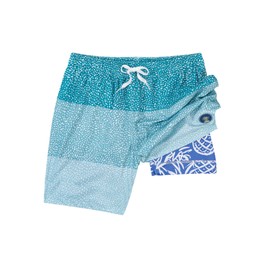 Chubbies Mens Swim Trunks 7", Lined Classic 4-Way Stretch Mens Shorts, The Whale Sharks, Board Shorts with Built-in Boxer Brief Liner, Large