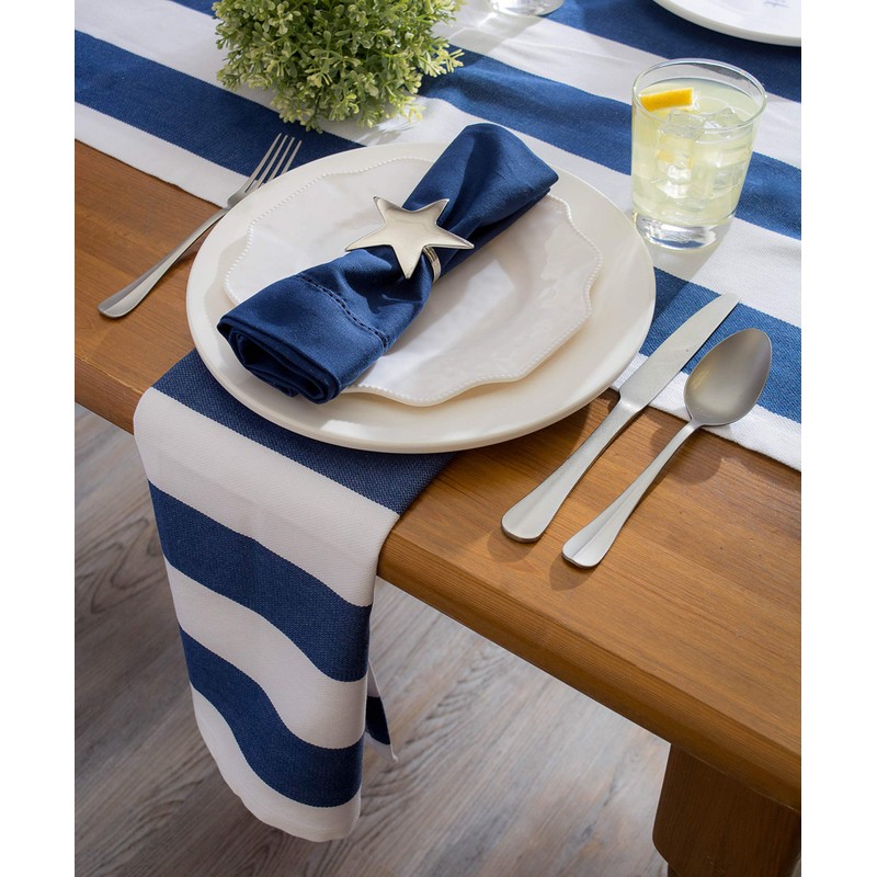DII Cabana Stripe Outdoor Tabletop Collection, Water Resistant, 14 x