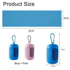 YqsIbth Cooling Towels, 2 Pcs Fast Drying Towels, 90x30cm Soft Breathable Cool Towel Microfibre Sweat Towel for Work Out Sports Travel (Blue/Pink)