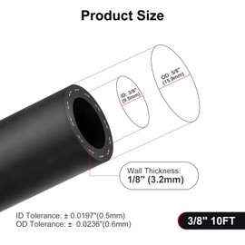 VehiMata SAE 20R3 3/8 Heater Hose, 3/8" 10FT Coolant Radiator Hose 100PSI Black