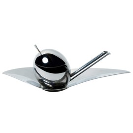 Alessi "Taste-Huile" Olivenölkoster aus Edelstahl, 54 x 19.5 x 35 cm, Silber
