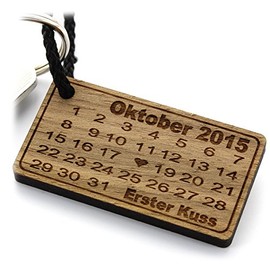 Lieblingsmensch Wooden Key Tag - Heart Calendar