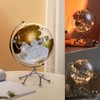 8'' World Globe, Clear Metal Globe with Built-in Gypsophila LED