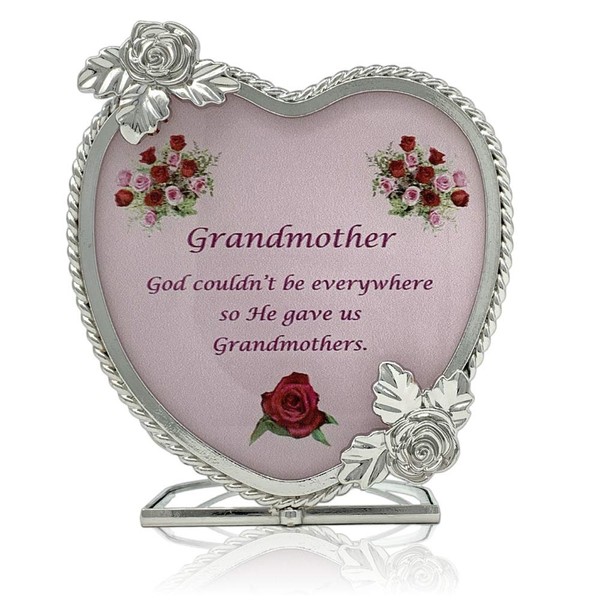BANBERRY DESIGNS Grandma Heart Candle Holder - Grandmother Glass Heart Tea Light Candle Holder with a Loving Poem About Grandma - Measures 4.5" H