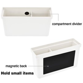 Onwon 2 Pieces Magnetic Marker Holder with 2 Compartments for Whiteboard - Pen Holder with Strong Magnet - Magnetic Dry Eraser Marker Organizer