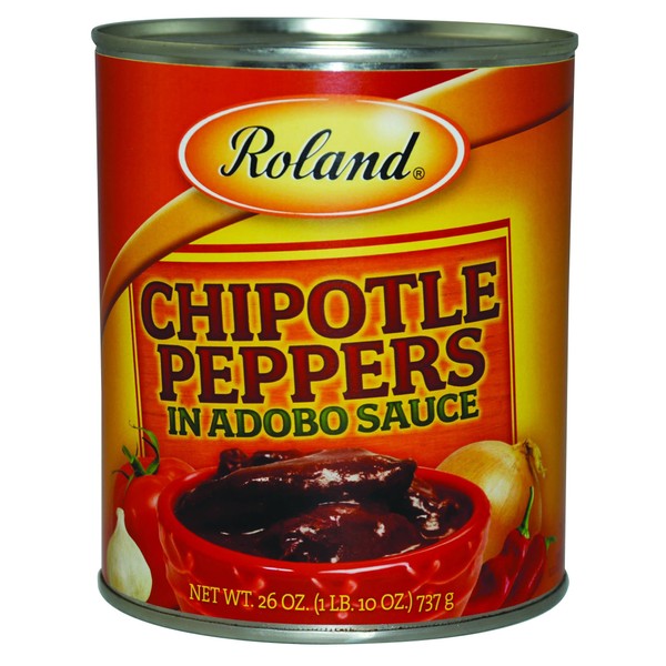 Roland Foods Chipotle Peppers in Adobo Sauce, Specialty Imported Food, 26-Ounce, Pack of 4