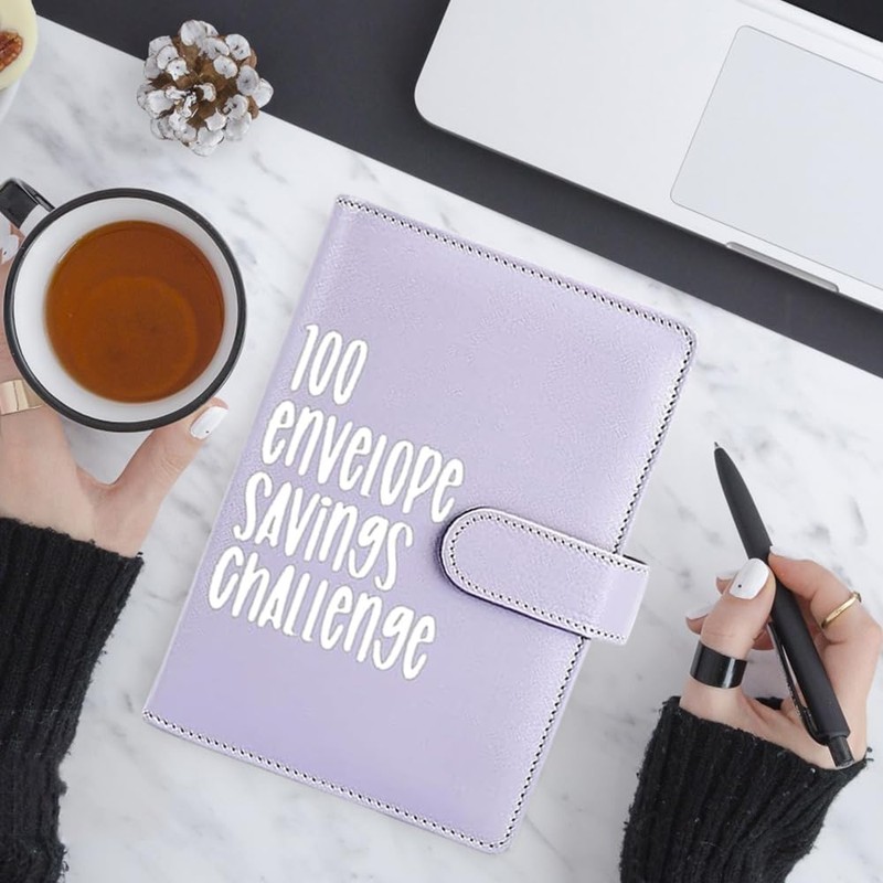 LUXTE 100 Envelope Challenge Binder, 100 Envelopes Saving Challenge, Cash
